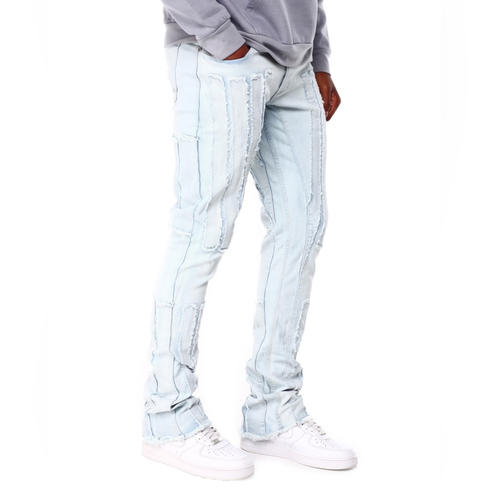 Arketype Stacked distressed washed grey ice build up casual Jeans